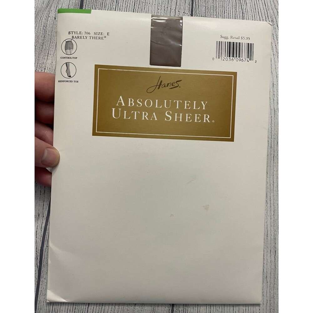 NEW! Vintage Hanes Absolutely Ultra Sheer Pantyhose, Barely There, Style 706, E